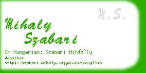 mihaly szabari business card